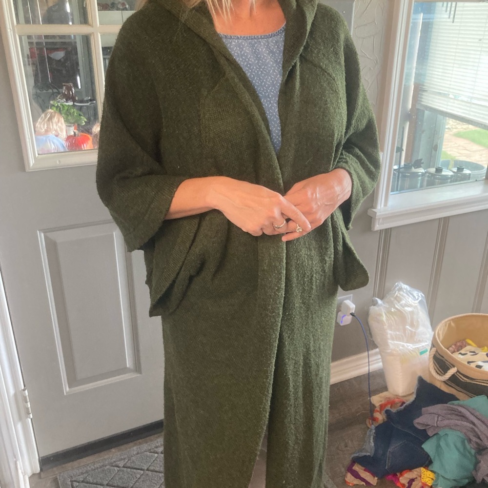 Free People Hooded Cardigan Duster one size